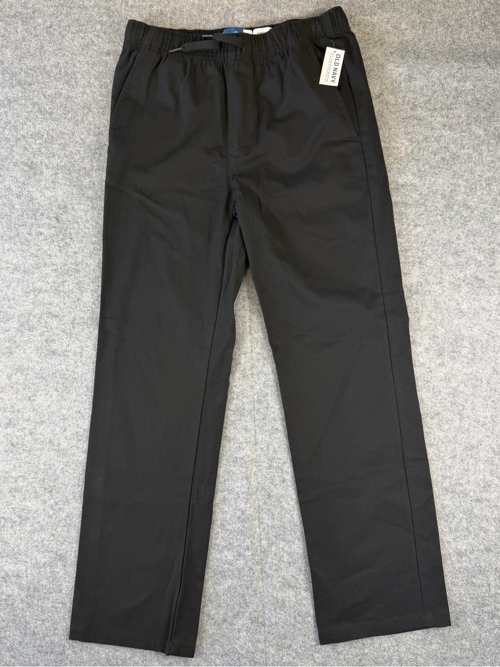 Old Navy Boys XL 14–16 Black Built‑In Flex Pull‑On Straight Pants NWT